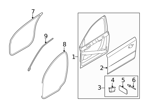 Door & Components for 2010 Volvo V70 #0