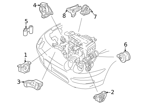 Engine & Trans Mounting for 1996 Acura Integra #1