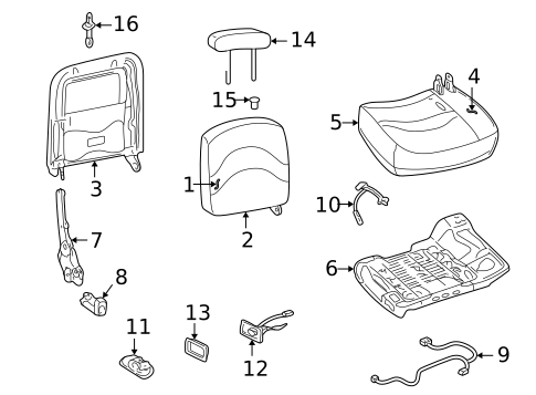 Front Seat Components for 2003 Ford Crown Victoria #2
