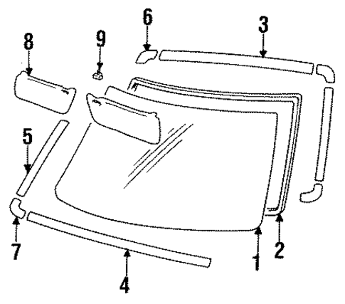 Glass - Windshield for 1985 Toyota Pickup #0