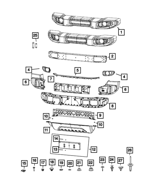 Front Bumper and Fascia for 2023 Jeep Gladiator #3