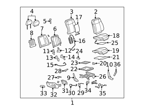 Front Seat Components for 2010 Hummer H3 #1