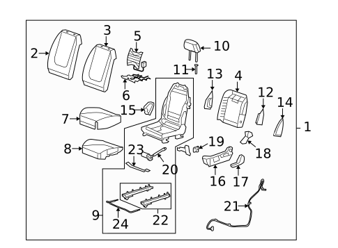 Driver Seat Components for 2008 Chevrolet Malibu #2