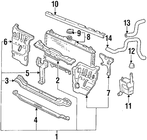 Radiator Support for 1991 Honda Prelude #0