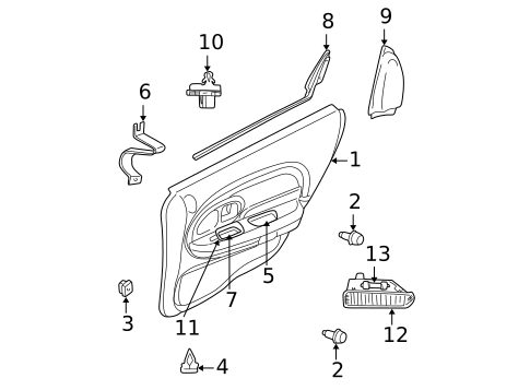 Interior Trim - Rear Door for 2001 Chrysler 300M #0