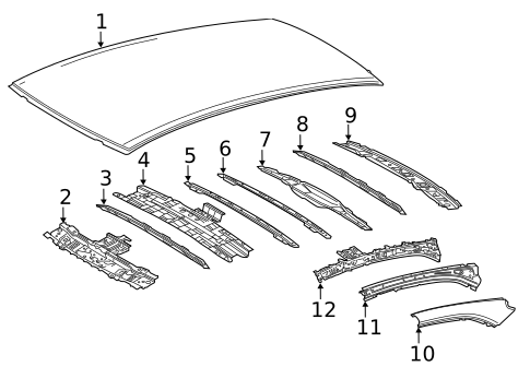 Roof & Components for 2018 Toyota Camry #4