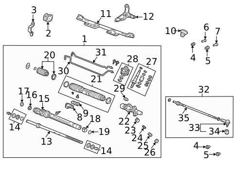 Steering Gear & Linkage for 2006 Honda CR-V #0