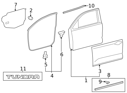Door & Components for 2017 Toyota Tundra #2