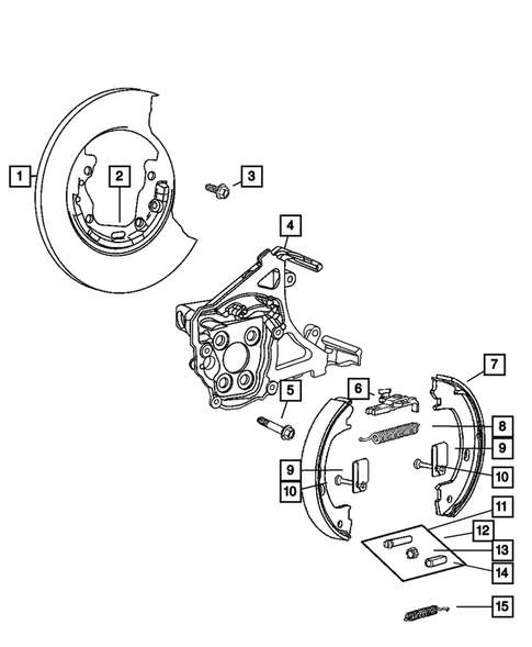 Parking Brake Lever, Cables, and Rear Disc Park Brake Assembly for 2010 Chrysler PT Cruiser #0