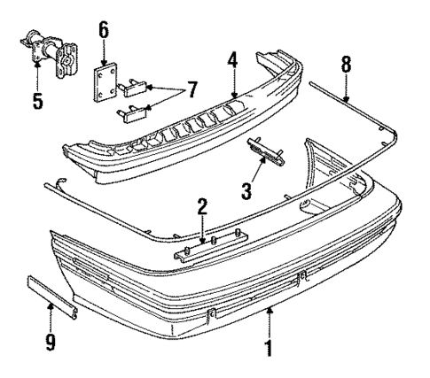 Bumper & Components - Rear for 1992 Buick LeSabre #0