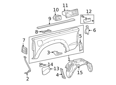 Front & Side Panels for 2007 Toyota Tacoma #1