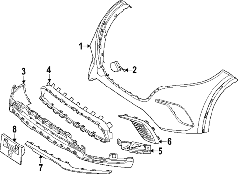 Bumper & Components - Front for 2023 Mercedes-Benz EQS 450 SUV #1