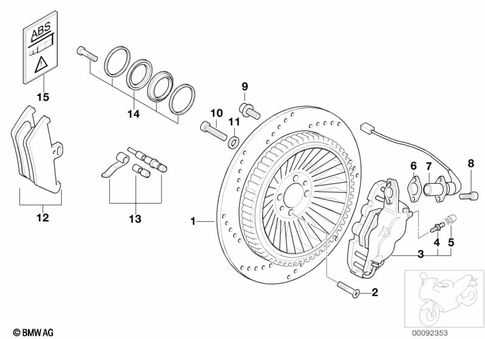 Rear Wheel Brake for 2000 BMW-Motorrad K 1200 LT #0