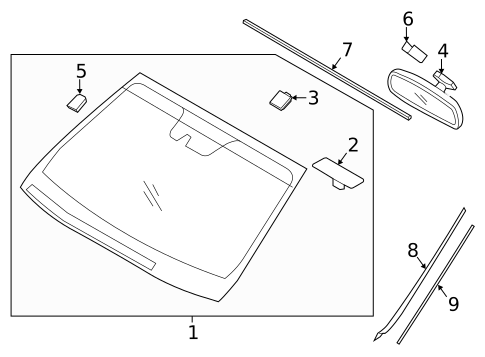 Glass - Windshield for 2015 Hyundai Santa Fe Sport #0