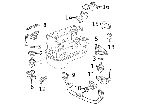 Engine & Trans Mounting for 2004 Volkswagen Passat #1