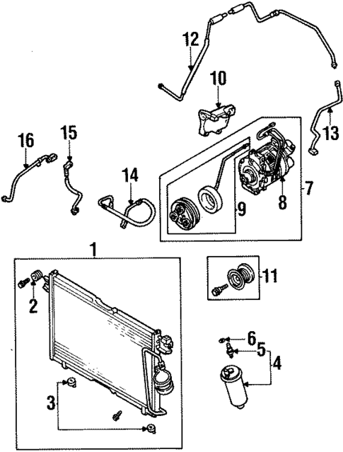 Condenser, Compressor & Lines for 2001 Isuzu Rodeo Sport #0