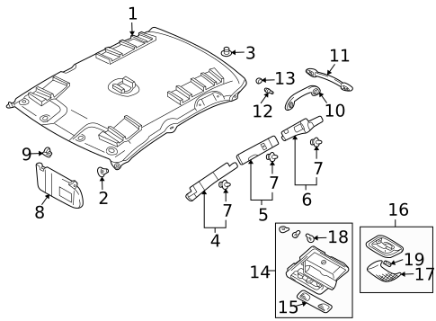 Interior Trim - Roof for 2006 Mitsubishi Lancer #1