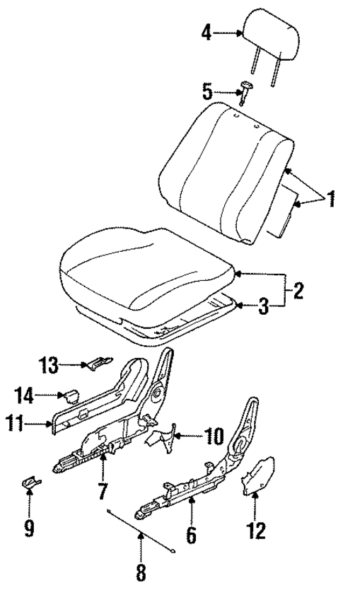 Front Seat Components for 1996 Mitsubishi Galant #1