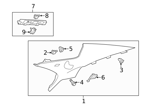 Interior Trim - Quarter Panels for 2017 Cadillac ATS #1