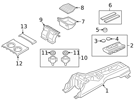 Rear Console for 2018 Porsche Panamera #1