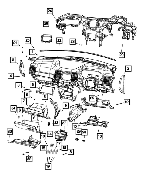 Instrument Panel for 2019 Jeep Grand Cherokee #2