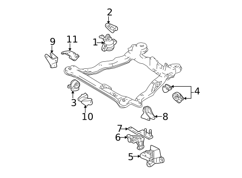 Engine & Trans Mounting for 2007 Hyundai Tiburon #0