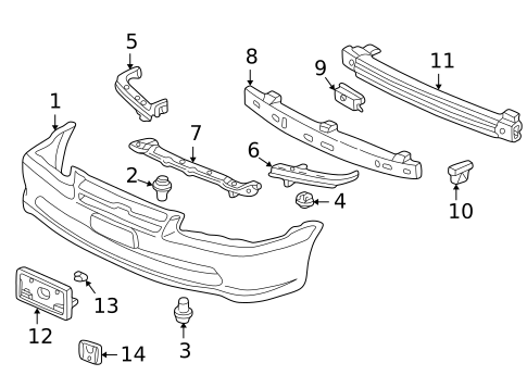 Bumper & Components - Front for 2002 Honda Accord #1