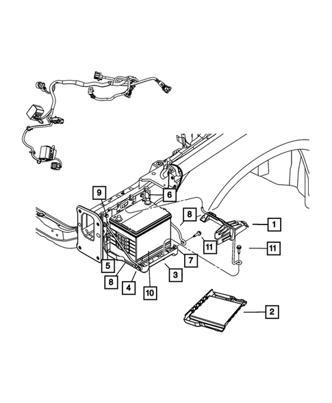 Battery, Battery Tray and Cables for 2009 Chrysler Sebring #0