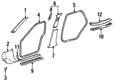 Interior Trim - Pillars for 1996 Toyota Avalon #0