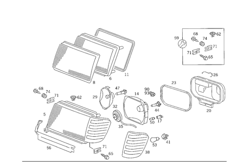 Lighting Unit for 1988 Mercedes-Benz 300E #1