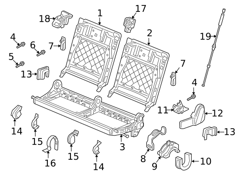 Rear Seat Components for 2019 Volkswagen Tiguan #1