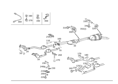 Exhaust System Used on Eight-Cylinder Gasoline Vehicles for 1998 Mercedes-Benz E430 #1