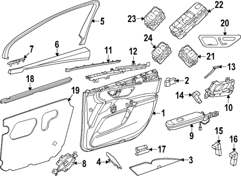 Interior Trim - Front Door for 2024 Mercedes-Benz EQE SUV AMG® #0