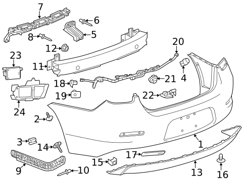 Bumper & Components - Rear for 2021 Chevrolet Malibu #7