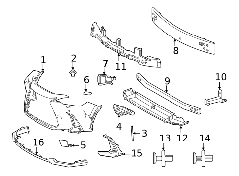 Bumper & Components - Front for 2025 Lexus NX350h #1