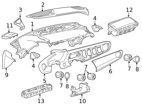 Instrument Panel Components for 2018 Chevrolet Camaro #0