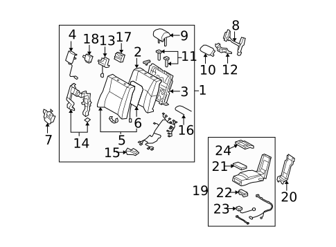 Rear Seat Components for 2007 Lexus LS460 #0