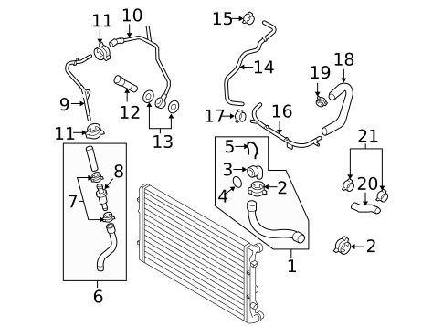 Hoses & Lines for 2007 Volkswagen Eos #1
