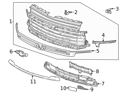 Grille & Components for 2024 Chevrolet Suburban #0
