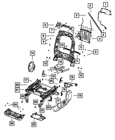 Front Seats - Adjusters, Recliners, Shields and Risers for 2022 Ram 2500 #0