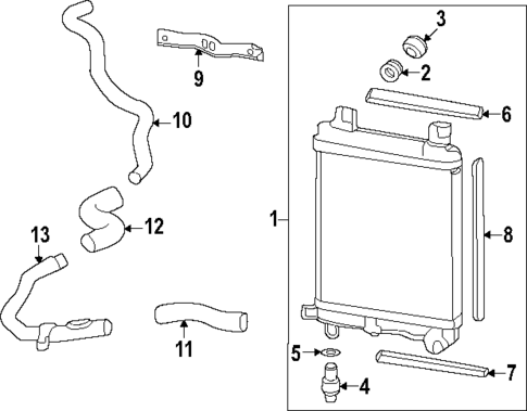 Radiator & Components for 2024 Acura MDX #2