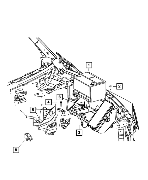 Battery, Battery Tray and Cables for 2014 Ram 3500 #0