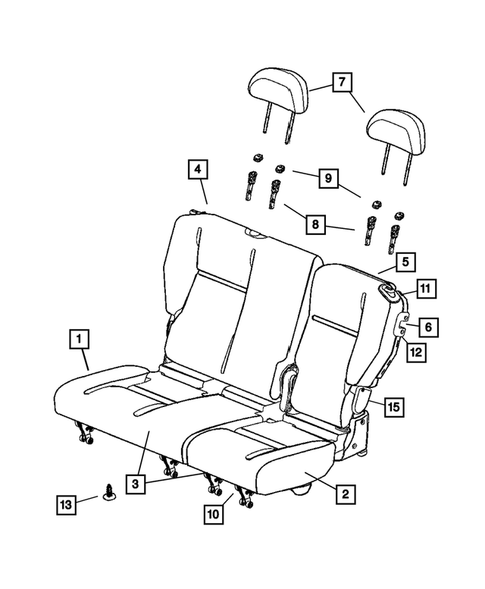 Rear Seats-Folding for 2005 Chrysler PT Cruiser #2
