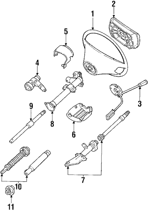 Steering Column & Wheel for 1989 Mercedes-Benz 190E #0