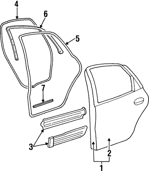 Door & Components for 1999 Mercury Sable #0