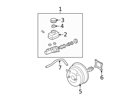 Master Cylinder - Components On Dash Panel for 2007 Subaru Forester #0