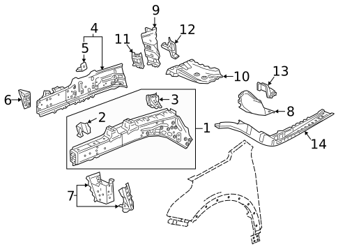 Structural Components & Rails for 2022 Cadillac XT4 #1