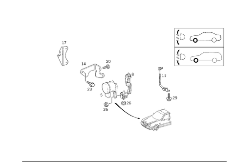 Regulation of Dynamic Headlamp Range Control, Front for 1998 Mercedes-Benz E430 #0