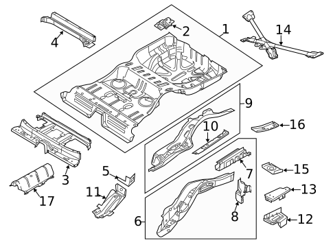 Rear Floor & Rails for 2018 Lincoln MKT #0