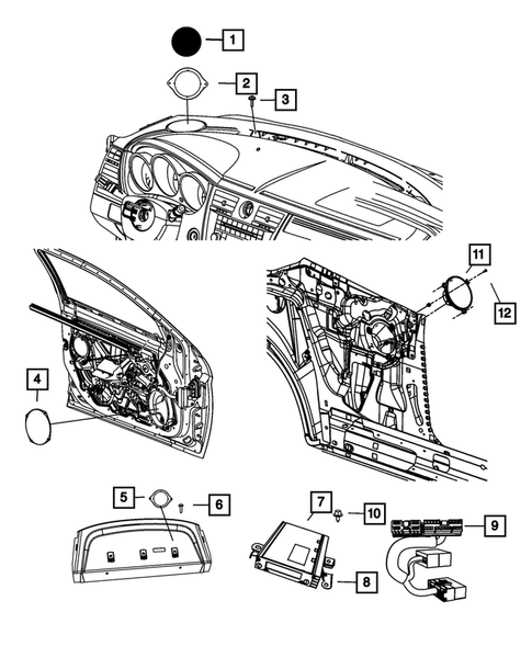 Radio, Antenna, Speakers, DVD, and Video systems for 2009 Chrysler Sebring #0